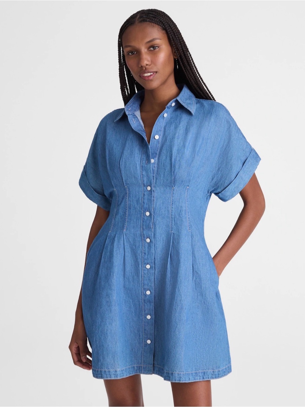 Madewell The Perry Denim Shirtdress Sz XS NWT &148